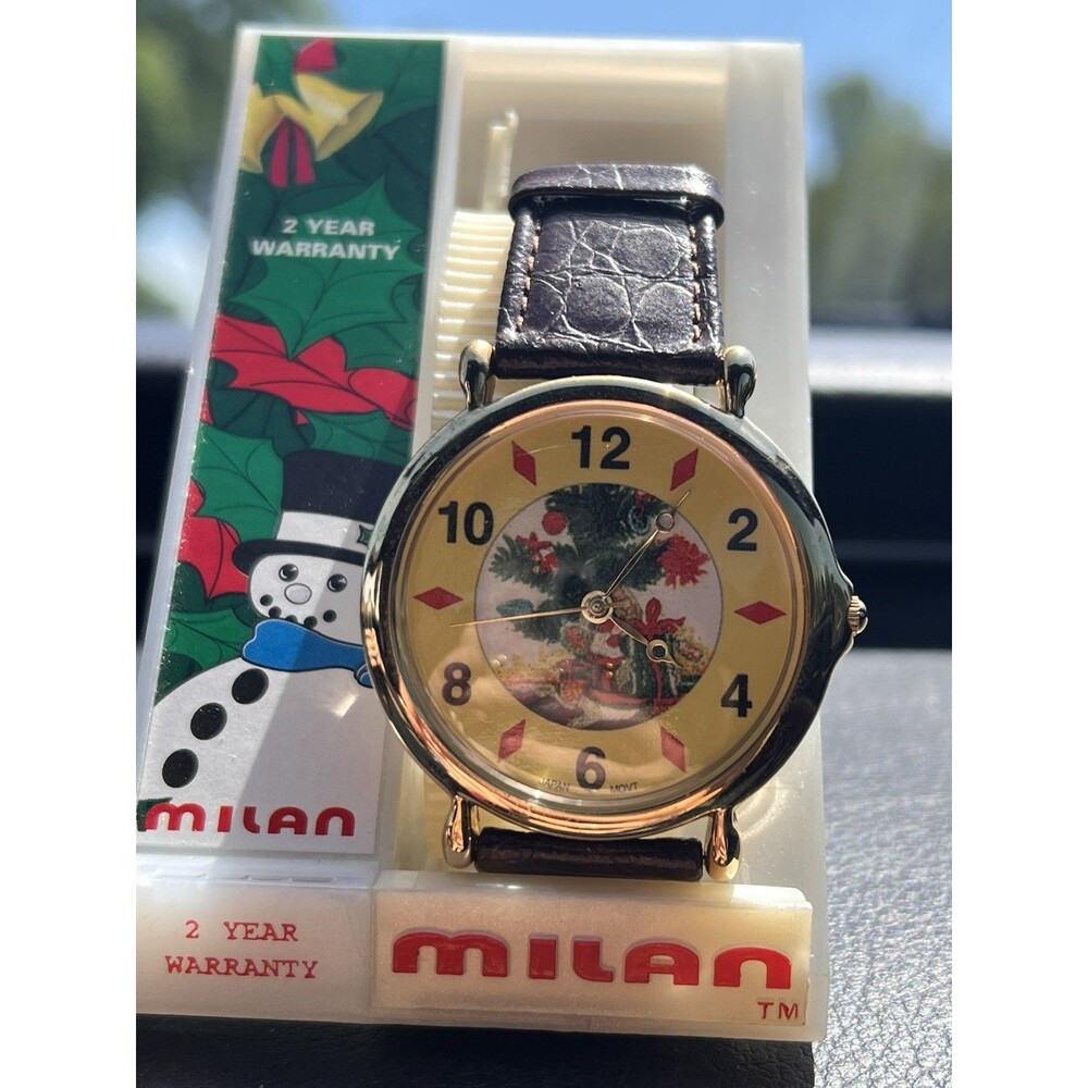 Vintage MILAN Christmas Watch w/ Original Display Stand